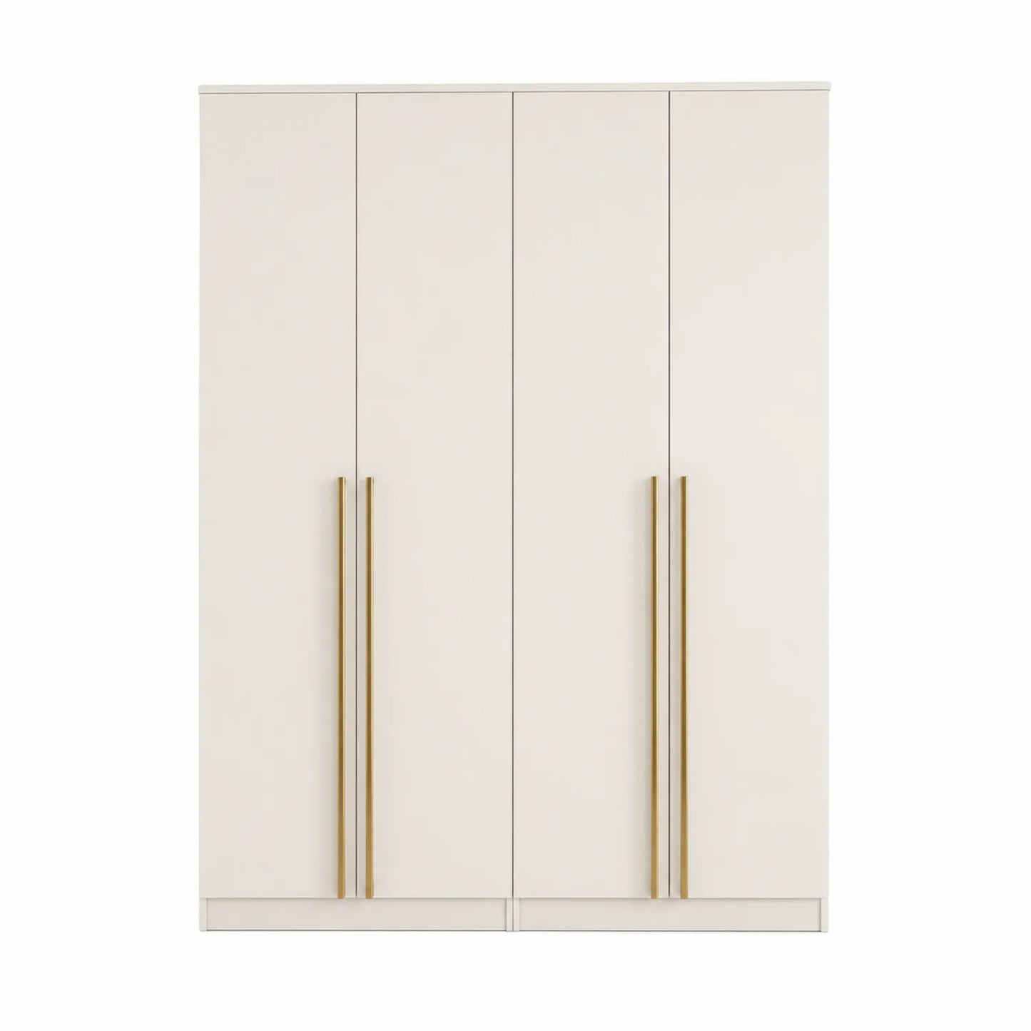 Armoire 4 portes MDF Crème avec poignées en métal 200x60x240 cm
