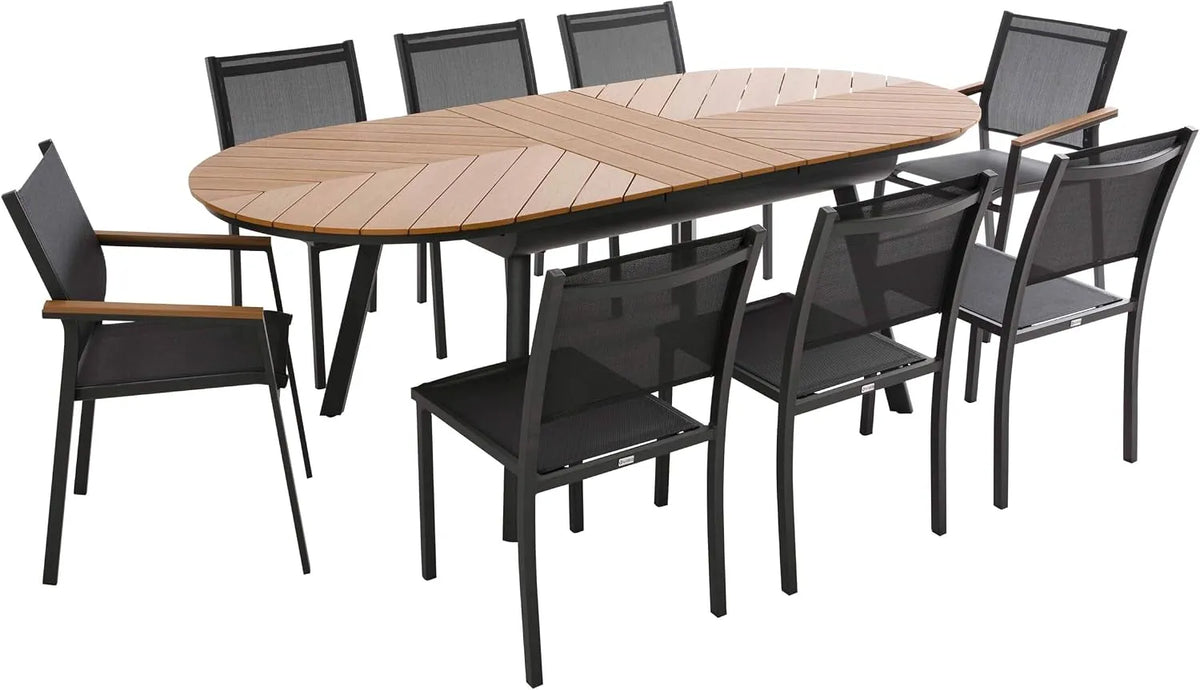 Chaises de jardin – en bois, 220 cm, extensible
