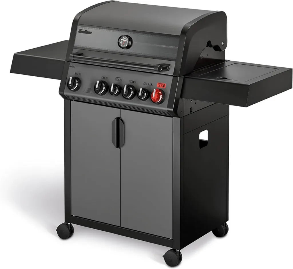 ENDERS - Barbecue à Gaz Hyde avec 6 Brûleurs et Zone Turbo - Brûleur Infrarouge Arrière - Latéral pour Cuisson Multifonction - Puissance 19,4 kW