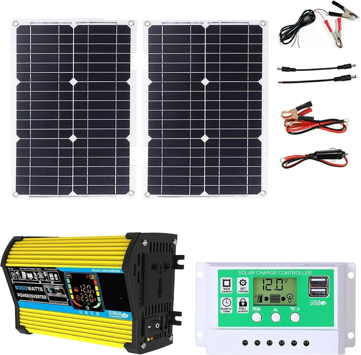 Panneau solaire et module photovoltaïque, 6000W, 50A, pour camping et camping-car