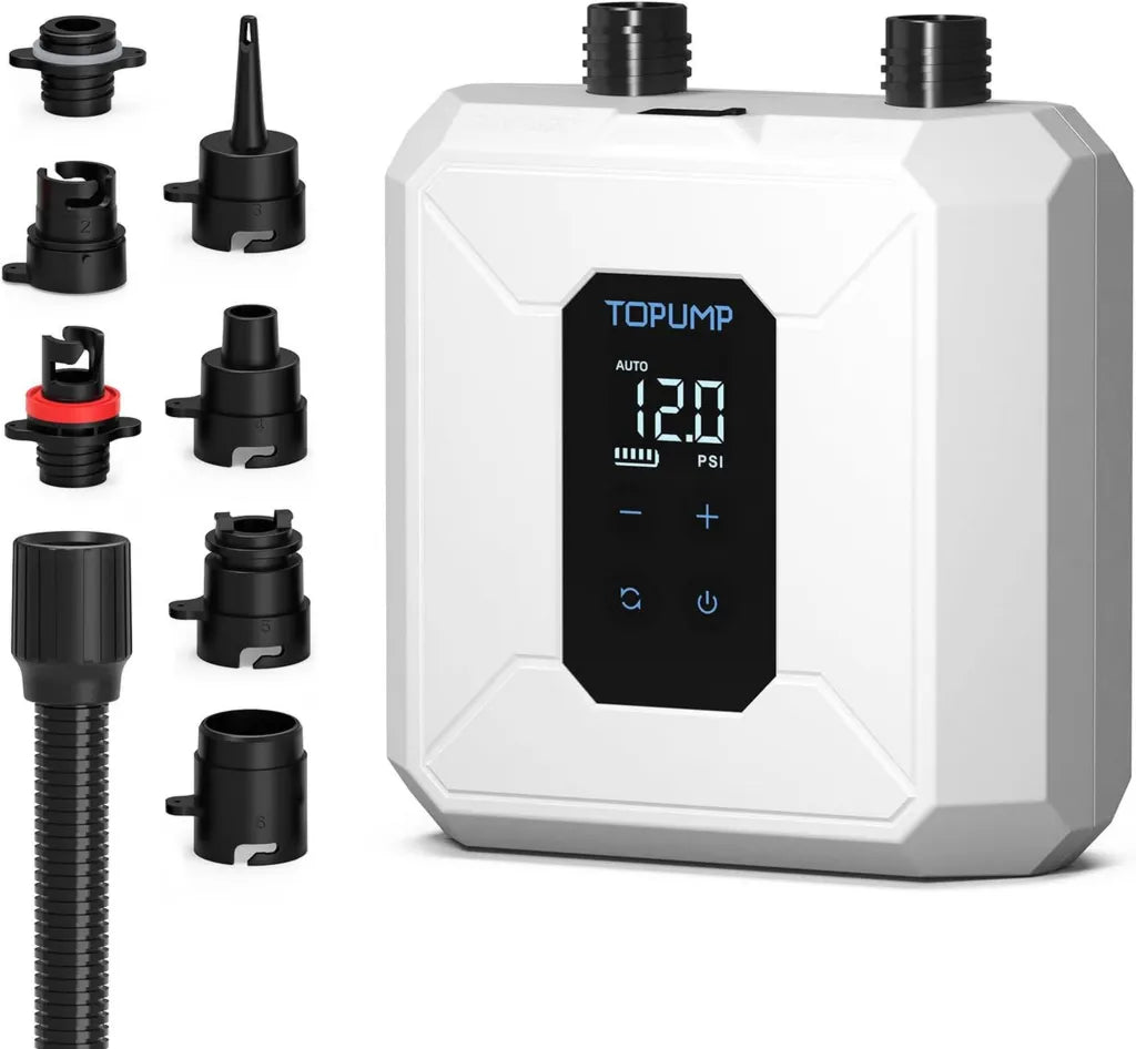 Pompe Électrique Rechargeable D28PRO, 20 PSI Sans Fil, Double Étape, Pour SUP, Kayaks et Tentes