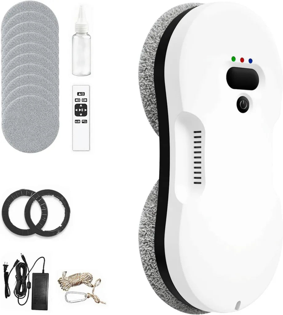 Robot Lave-Vitres Automatique Extra-Fin 7.5cm avec Aspiration Puissante - 3 Modes et Sécurité UPS