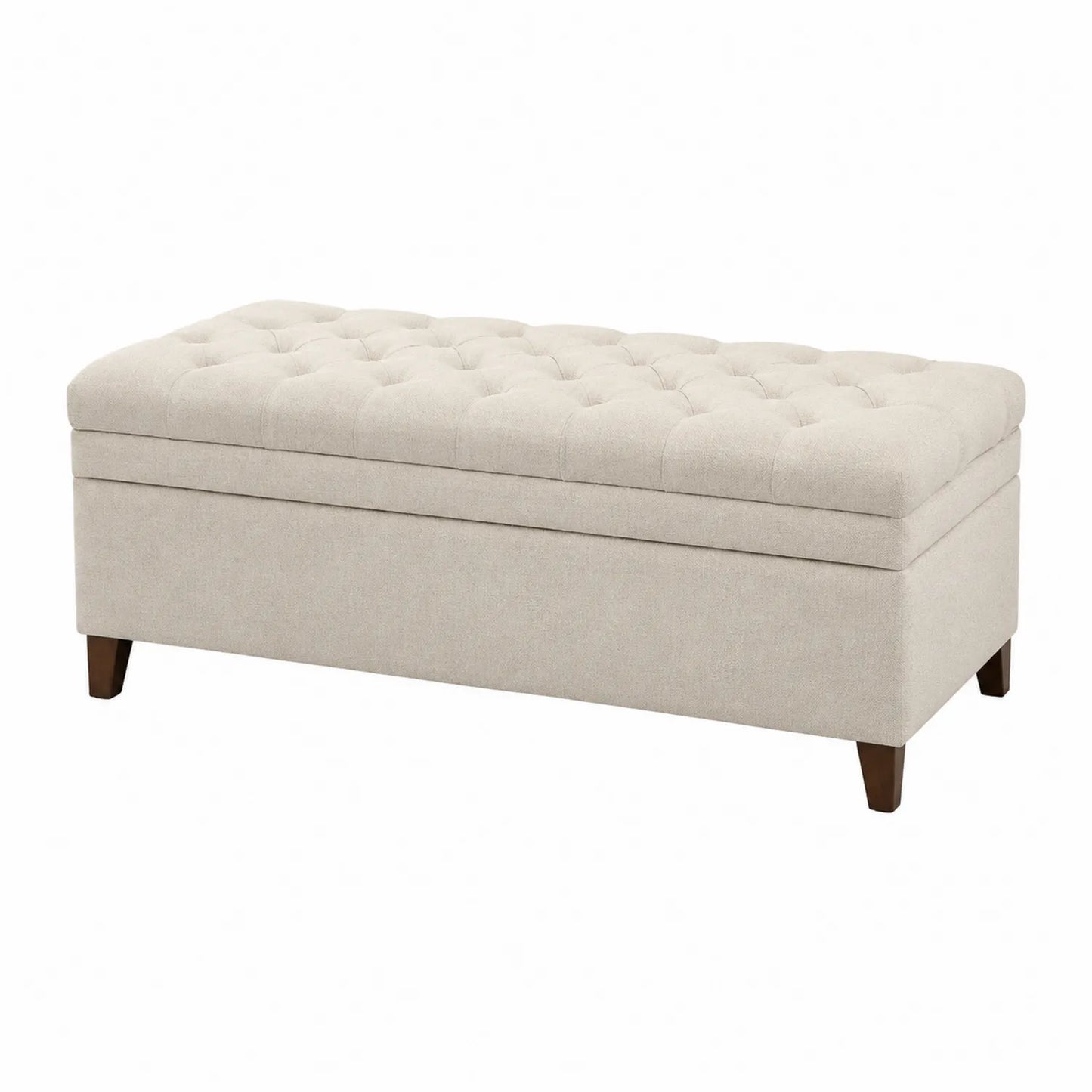 Banc de rangement en tissu beige 120x40x45 cm