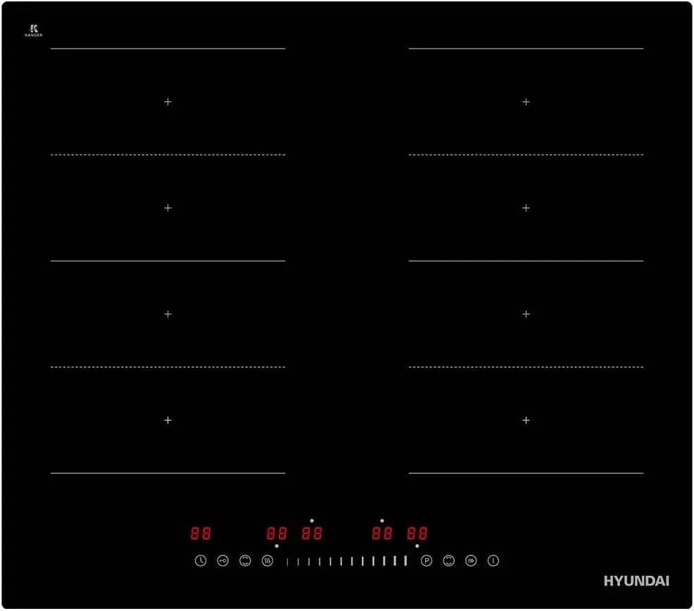 Plaque à induction HIF60SRB00., 4 foyers, 7360 W, table de cuisson à induction, Boost, tactile, minuteur, noir, booster de puissance