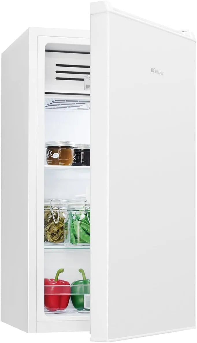 Bomann Congélateur, 83 L, 0 à 8 °C, silencieux, armoire congélateur, blanc, 2 étagères, contrôle 0-8 °C, compartiment à légumes, butée de porte