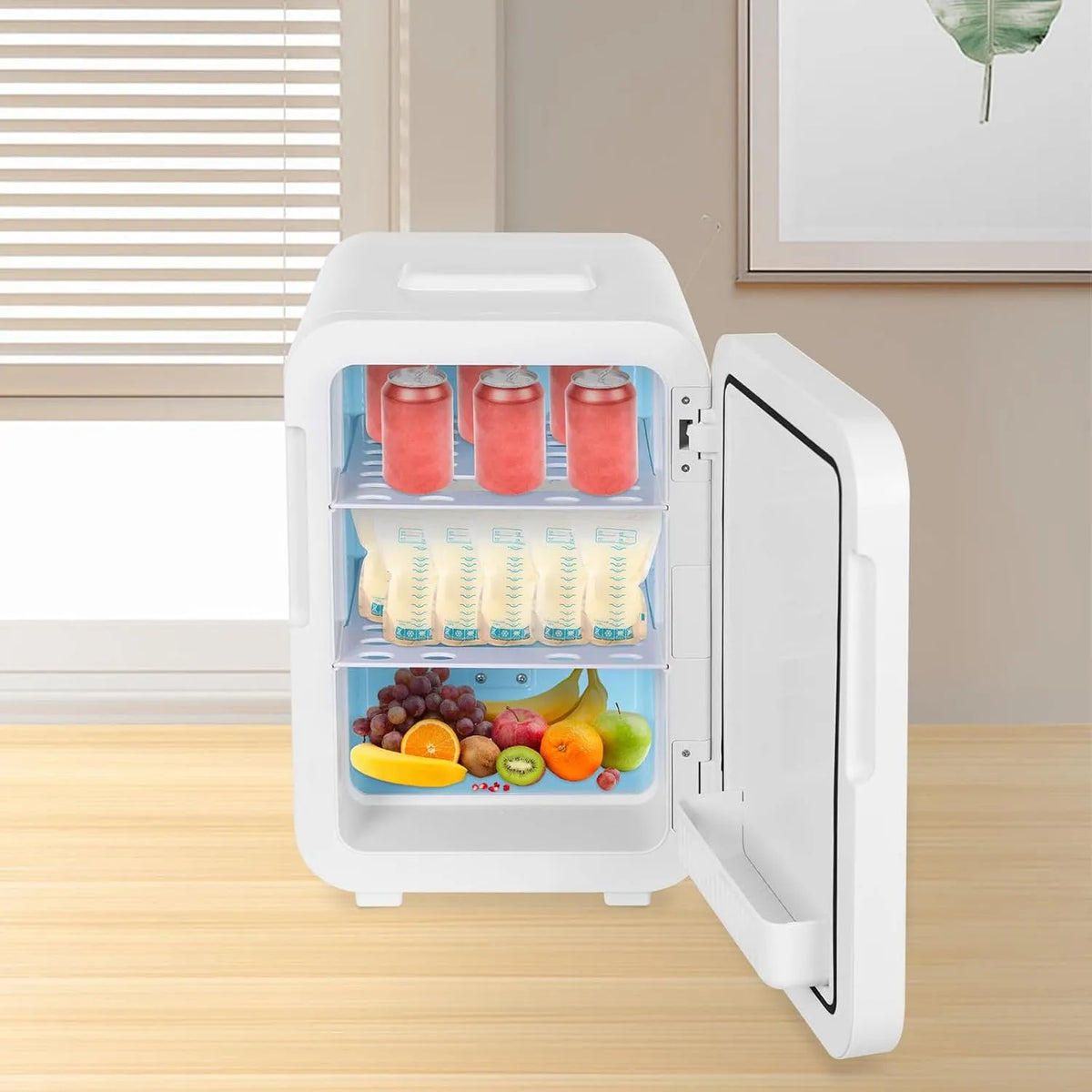 Réfrigérateur CC, 220, 20 L, 12 V, 2 zones de température, pour chambre à coucher, bureau, dortoir