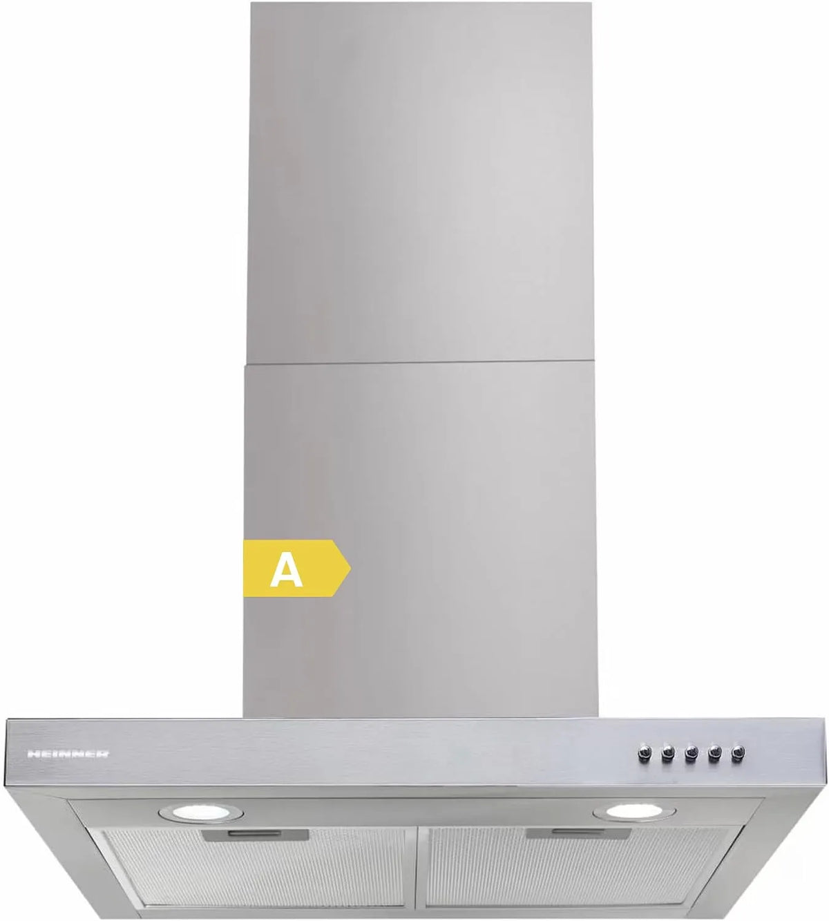 Hotte aspirante HDCH-360TSS, 60 cm, 308 m3/h, hotte de cuisine, évacuation et recyclage, installation murale, 3 niveaux, acier inoxydable, Argent