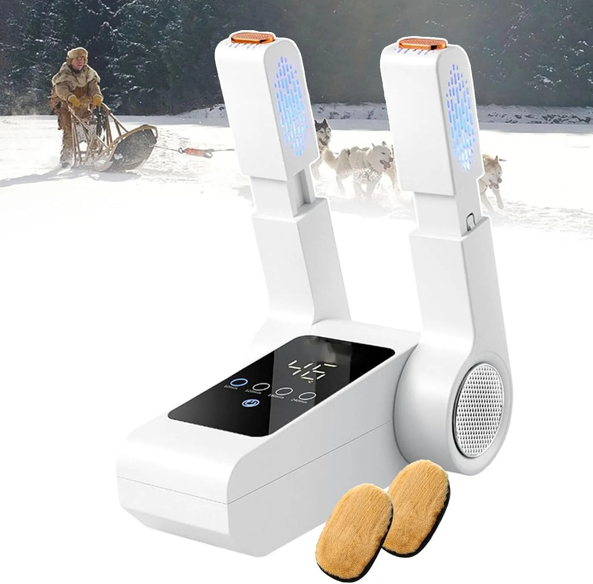 les voyages, Sèche-chaussures électrique et sèche-bottes avec écran LED, pour simple à utiliser pour la maison, comprend 2 serviettes de nettoyage