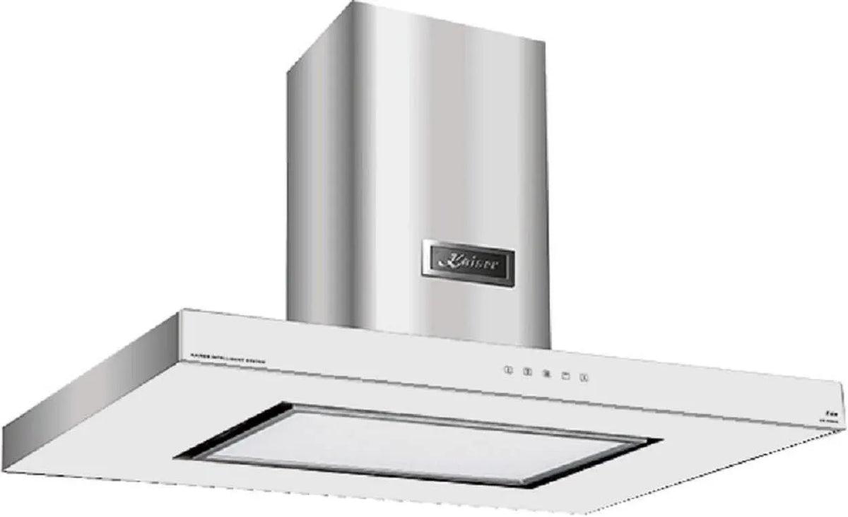 Hotte aspirante, 90 cm, 9434 W, 1250 m3/h, hotte de cuisine, acier inoxydable, blanc, Éclairage des surfaces LED