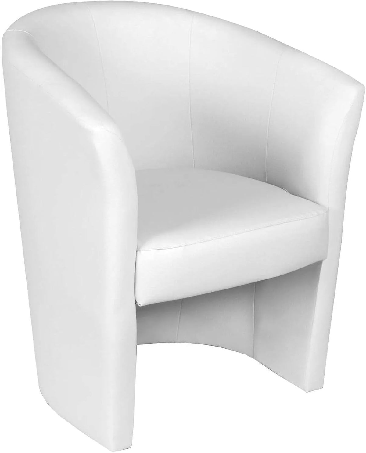 Chaise: en cuir, avec accoudoirs, blanc