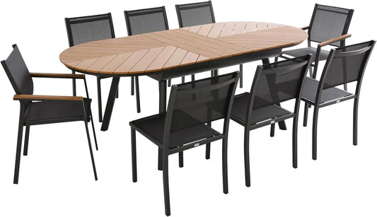 Chaises de jardin – en bois, 220 cm, extensible