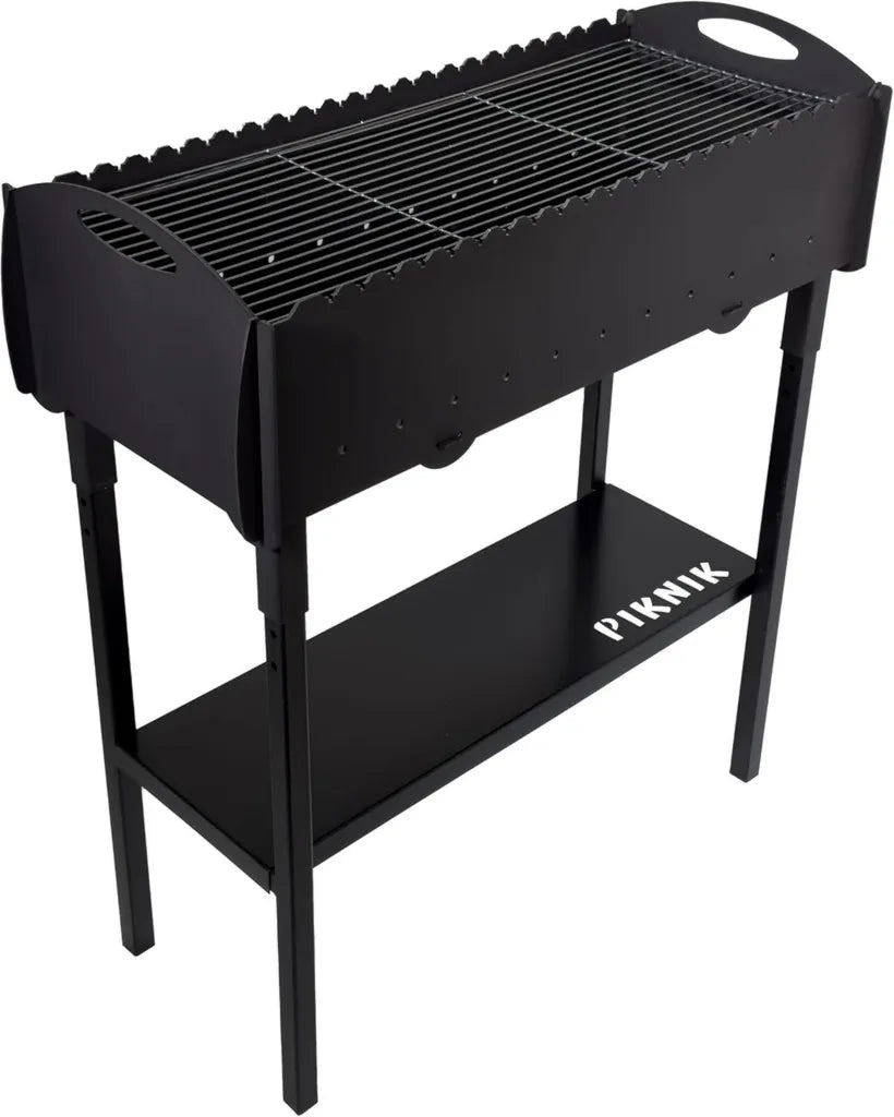 Grill de Jardin en Acier 3mm | Barbecue à Charbon pour 21 Brochettes - Design Compact et Démontable