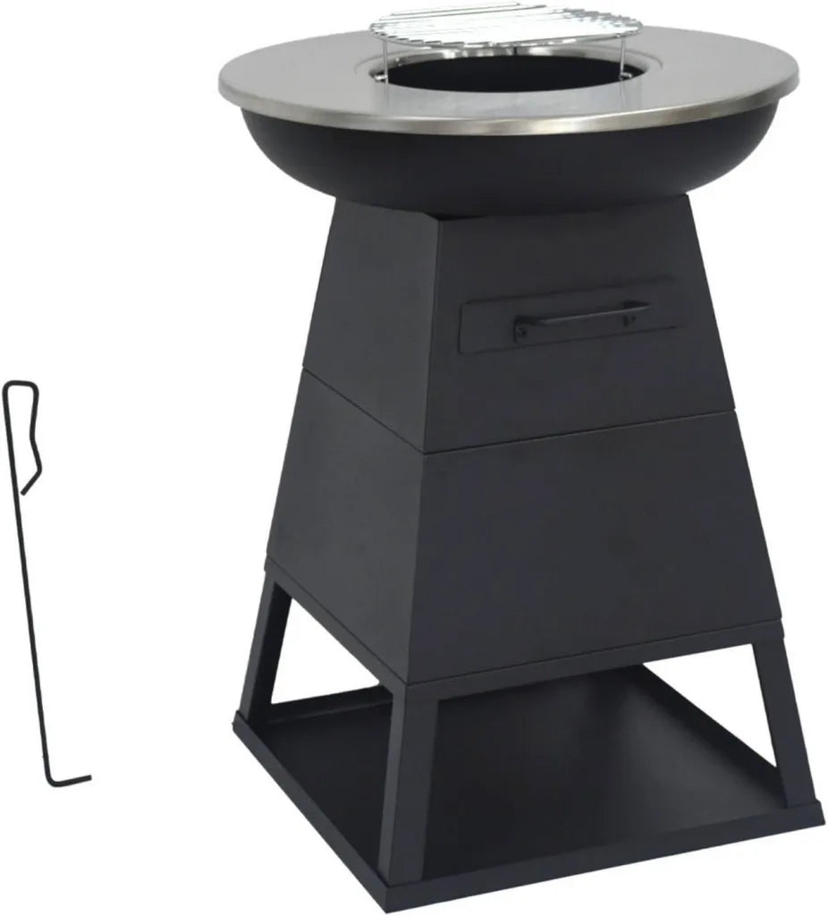 Barbecue à Charbon 59cm Noir avec Grille et Rangement - Modèle Izalco