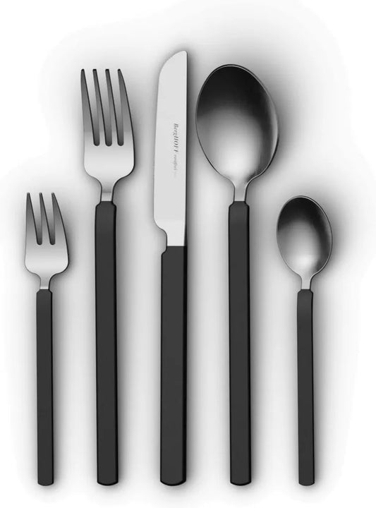 Ensemble de couverts BergHOFF en acier inoxydable noir et or - 20 pièces pour 4 personnes - Finition mate - Compatible lave-vaisselle