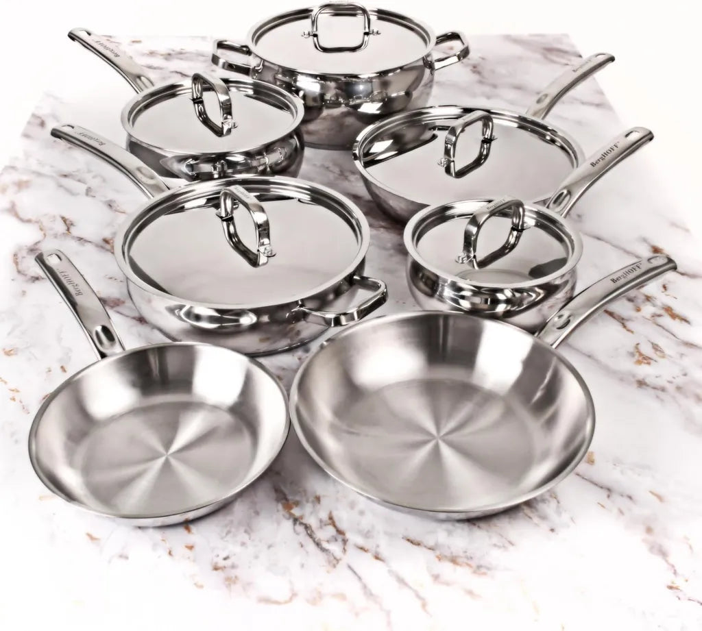 Ensemble de Casseroles BergHOFF 12 Pièces Inox 18/10 avec Couvercles pour Induction