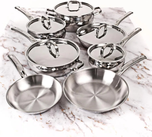 Ensemble de Casseroles BergHOFF 12 Pièces Inox 18/10 avec Couvercles pour Induction
