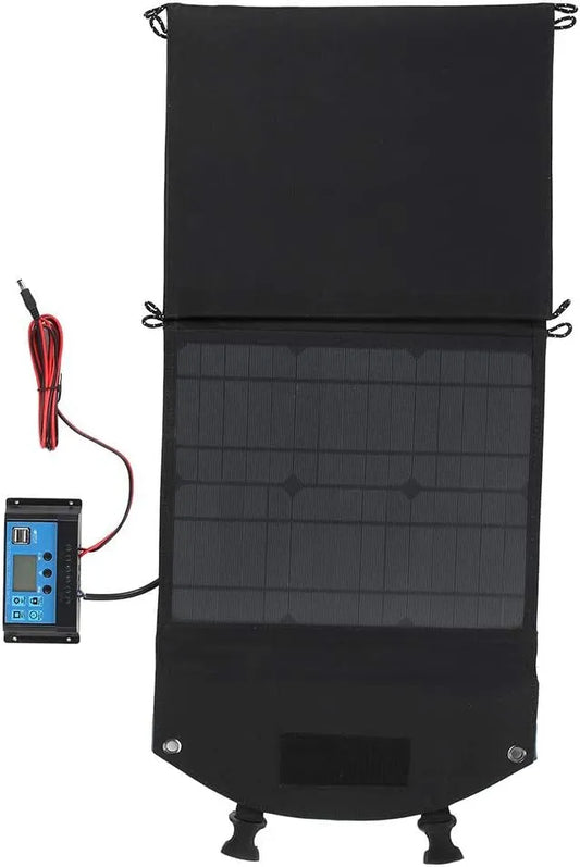Ejoyous Panneaux Solaires Panneaux Solaires Pliables 60 W 18 V avec Sortie USB DC Tissu Imperméable 600D Conversion de 23 à 24% pour le Camping Voyage