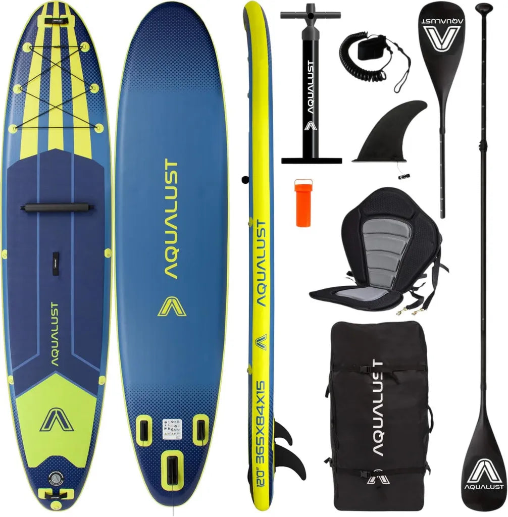 Planche de Paddle Gonflable 365 cm, Capacité 170 kg, Bleu