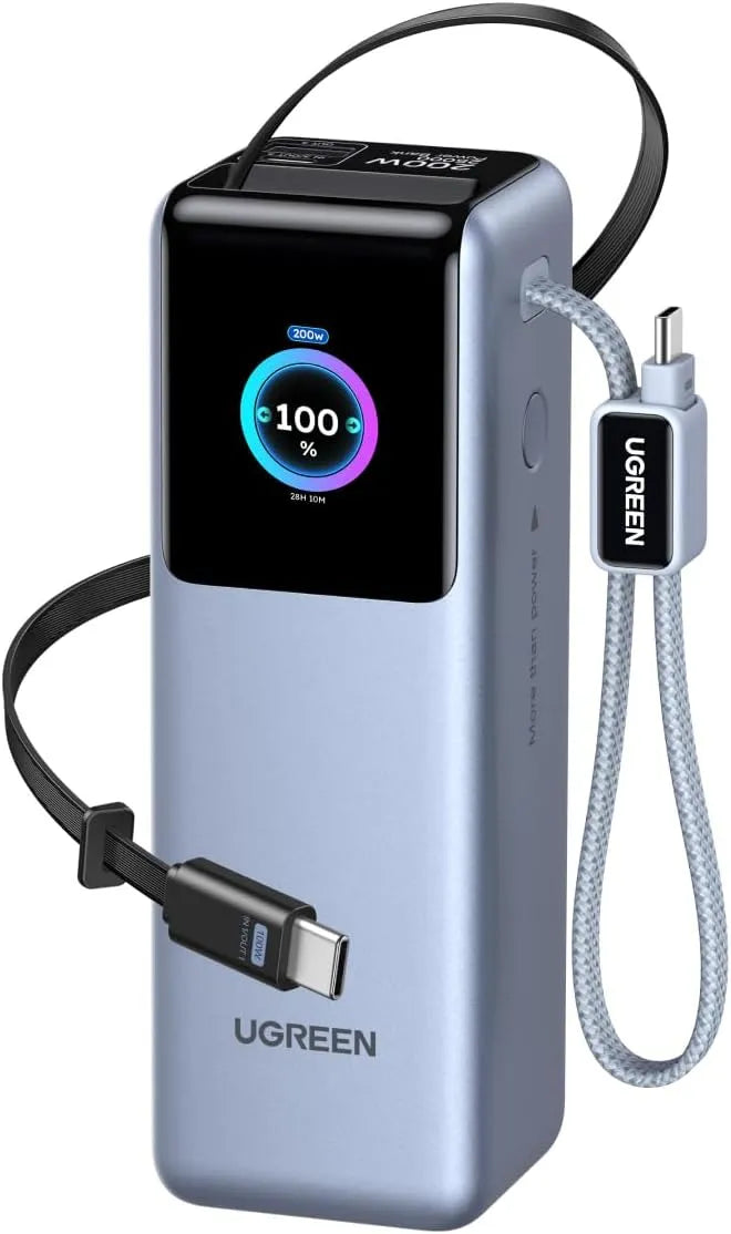 Batterie externe à charge rapide et chargeur portable, 25000mAh, 200W, 100W, avec USB-C