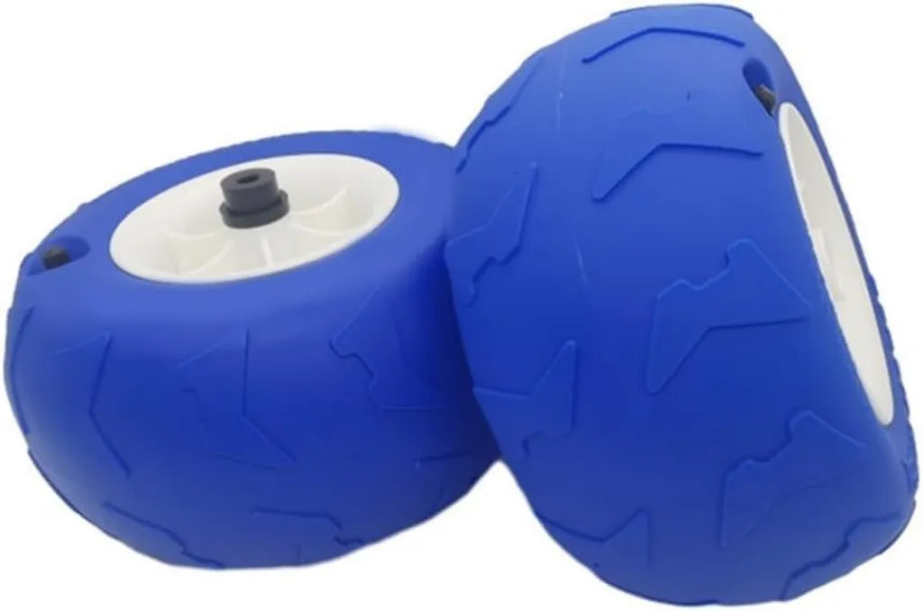 Lot de 2 roues de chariot de plage en PVC, pneus larges pour sable et gazon, 230 x 115 mm