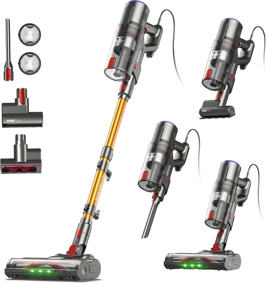 Aspirateur balai – FV2, sur pied, format léger, 1,3KG, 1,5L, 600W, pour l'entretien automobile, FAMIVAC FV2