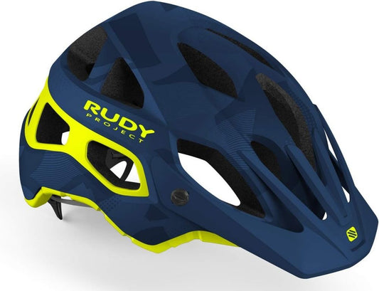 Rudy Project Casque VTT Protera Bleu Camouflage Jaune Fluo Taille L