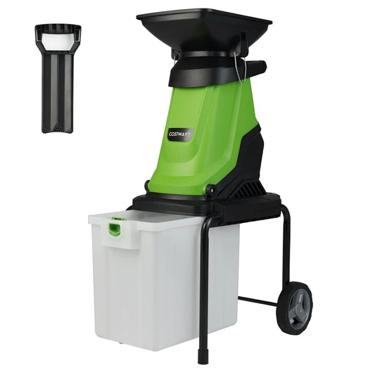 COSTWAY Broyeur de végétaux – 45 mm, 50 L, 3000W, pour l'entretien du jardin, vert