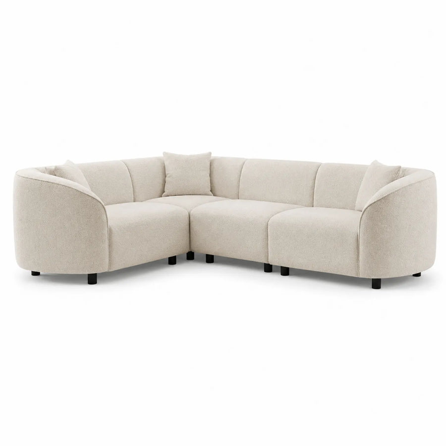 Canapé d'angle en tissu beige 300x300 cm