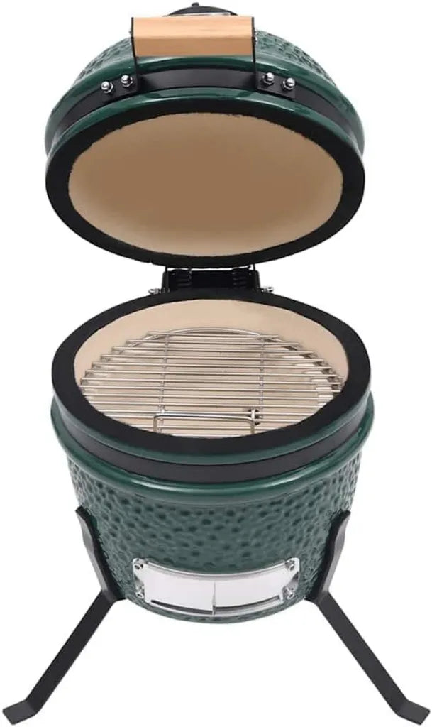 Gril Kamado en Céramique 2-en-1 avec Thermomètre, Vert 56 cm