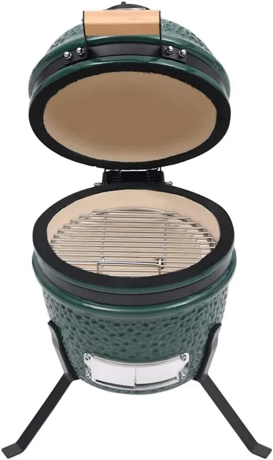 Gril Kamado en Céramique 2-en-1 avec Thermomètre, Vert 56 cm