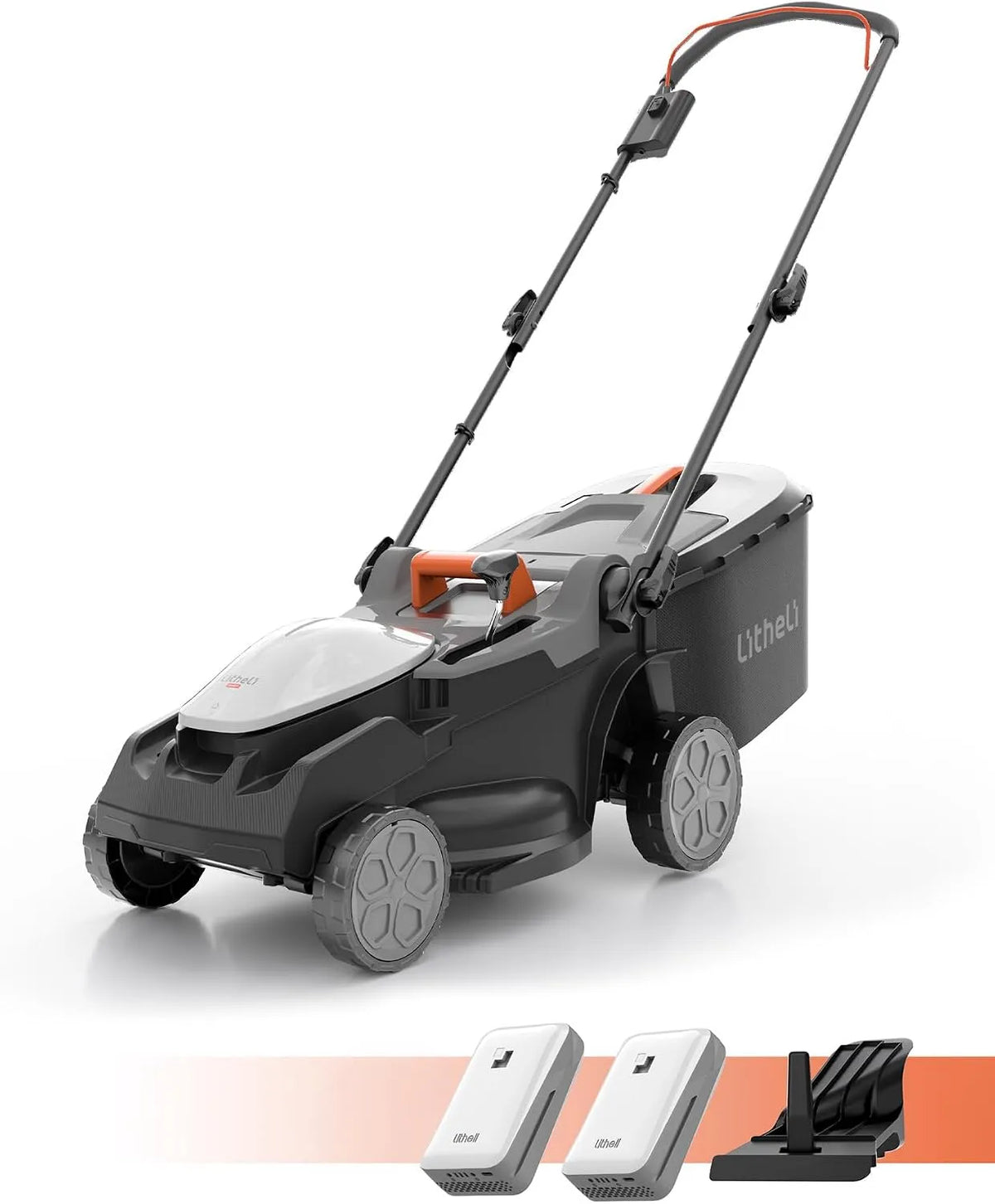 Tondeuse à gazon, sans fil, hauteur réglable, 38cm, 75mm, 300m, 20V, pour l'entretien du jardin