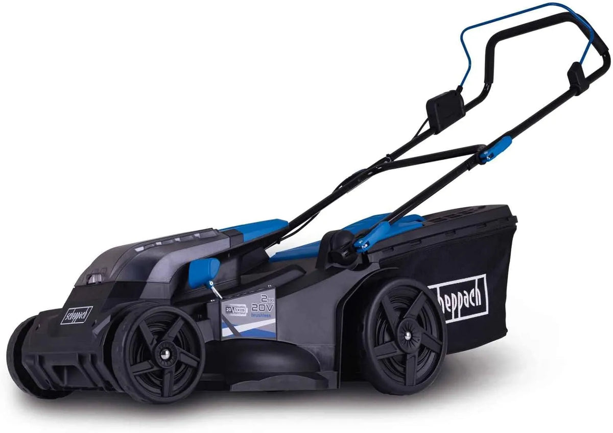 Scheppach BC-MP430-X Tondeuse à gazon pour une coupe régulière lors de l'entretien du jardin – sans fil, moteur sans balais, 20V