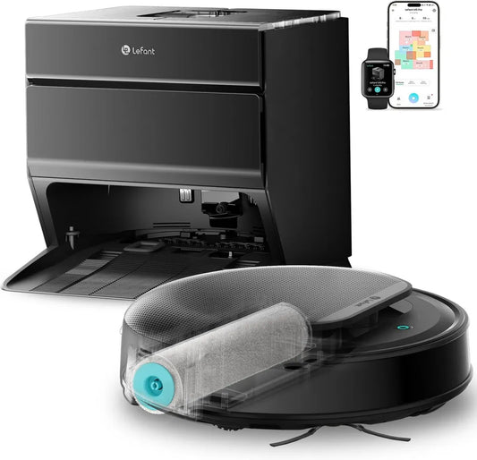 Lefant M5Pro Robot Aspirateur 18000 Pa, Nettoyage Auto, Lavage Chaud, Connectivité WiFi