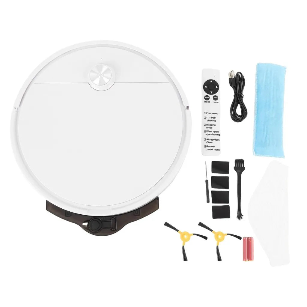 Aspirateur Robot Intelligent 2800 Pa avec Télécommande, 6 Modes pour Sols Durs et Tapis