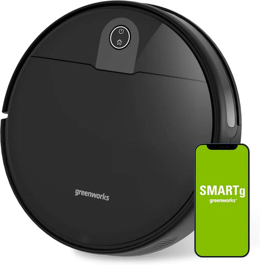 Greenworks Robot Aspirateur GRV-1010, Nettoyage Intelligent et Puissant pour Tapis et Sols Durs