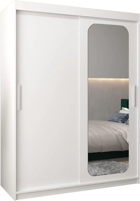 Armoire de rangement – avec rangement, avec Bibliothèque et étagère de rangements, 150 × 200 × 62 cm, blanc, avec étagères
