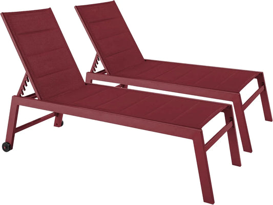 Oviala Lot de 2 Bains de Soleil en Aluminium et