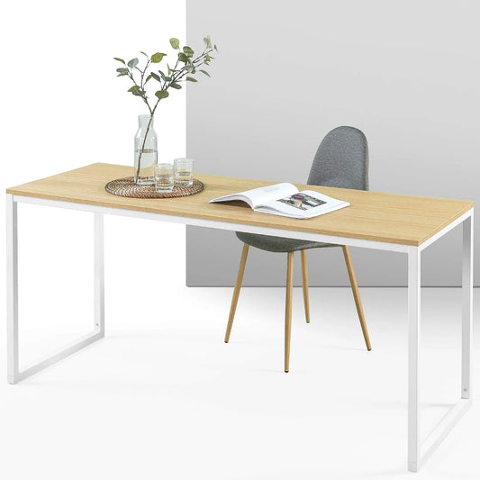 Bureau et table informatique: en métal, en bois, 160 × 60 × 73 cm, 160 cm, blanc