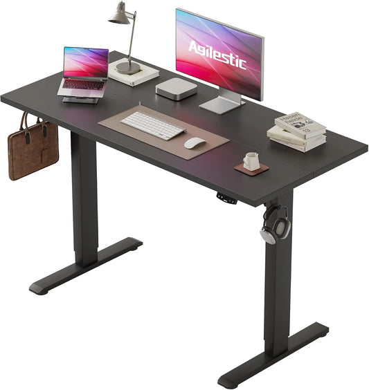 Bureau et table informatique – réglable, 110 × 60 cm, noir, hauteur réglable