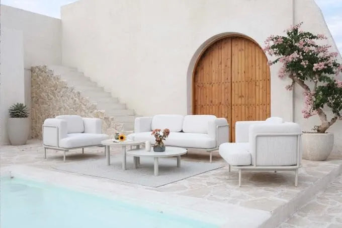 Canapé de jardin et sofa lounge extérieur — Flora, en aluminium