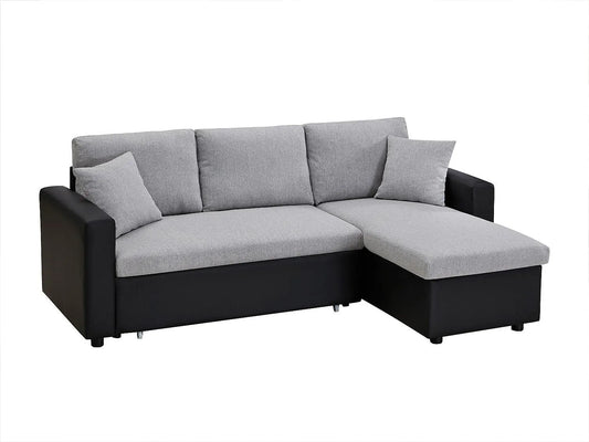 Canapé d'angle et canapé panoramique: GAZUR, réversible, revêtement en tissu, convertible, gris