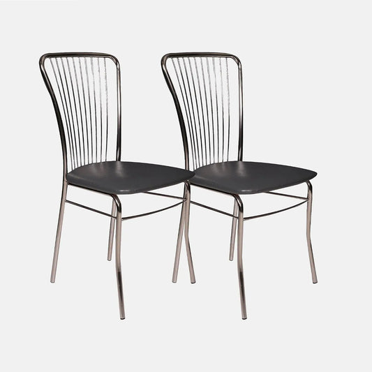 Chaise – en cuir, Ensemble de 2, anthracite