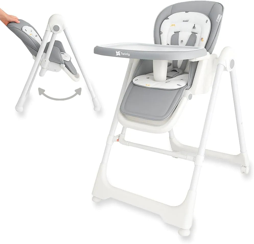 Chaise – pour enfant, inclinable, pliable, réglable, 0m, 15kg, gris