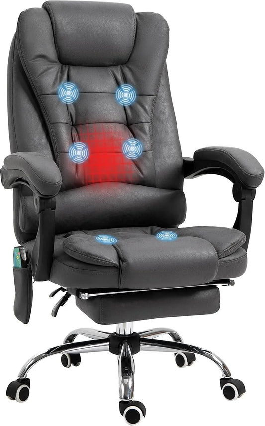 Bureau et table informatique — revêtement en tissu, pivotant, avec dossier, réglable, gris, inclinable