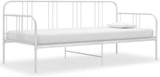 Canapé convertible et canapé-lit — en métal, 90 × 200 cm, 17.2KG, blanc, revêtement en tissu