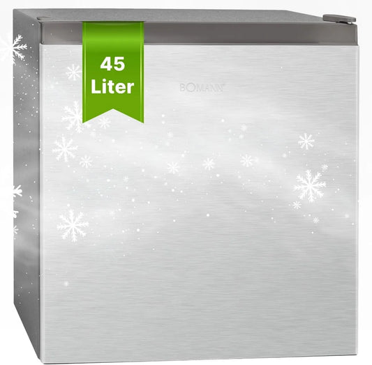 Bomann Congélateur, 45 L, 0 à 8 °C, compartiment congélateur, silencieux, acier inoxydable, armoire congélateur, idéal minibar et boissons, Inox