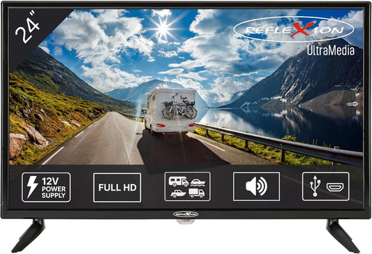 Smart TV, 60 cm, 230 V, téléviseur, Reflexion LED2425, triple tuner DVB-T2, S2, DVB-S2, Full HD, camping, enregistrement PVR, Camion 12, Camping-Car