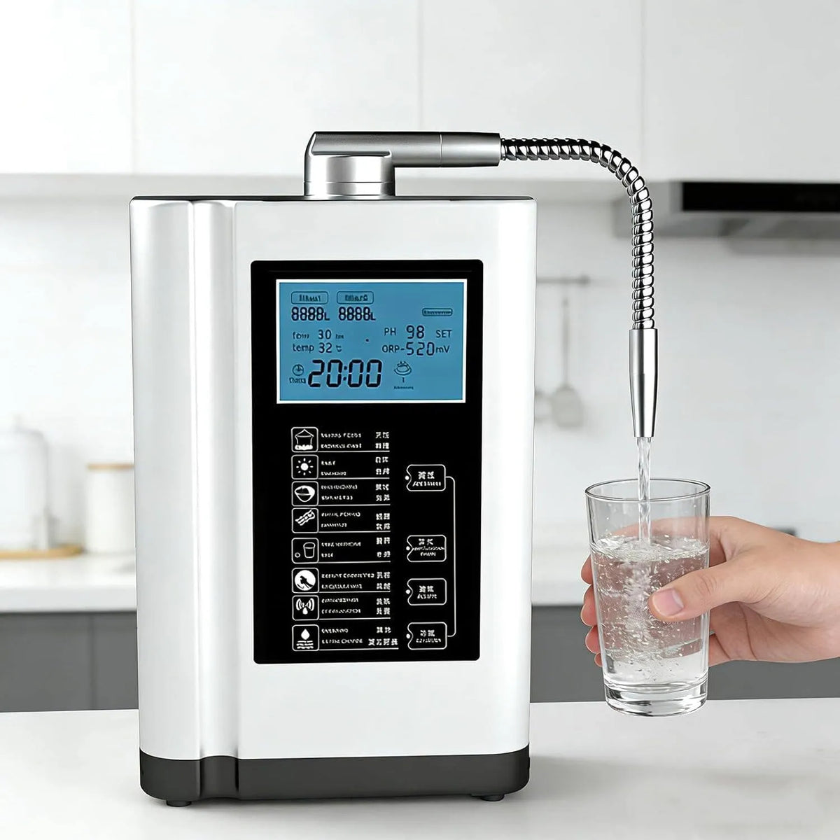 ORP jusqu'à White, Ioniseur d'eau alcaline, pH 3,5-10,5, ionisation de l'eau