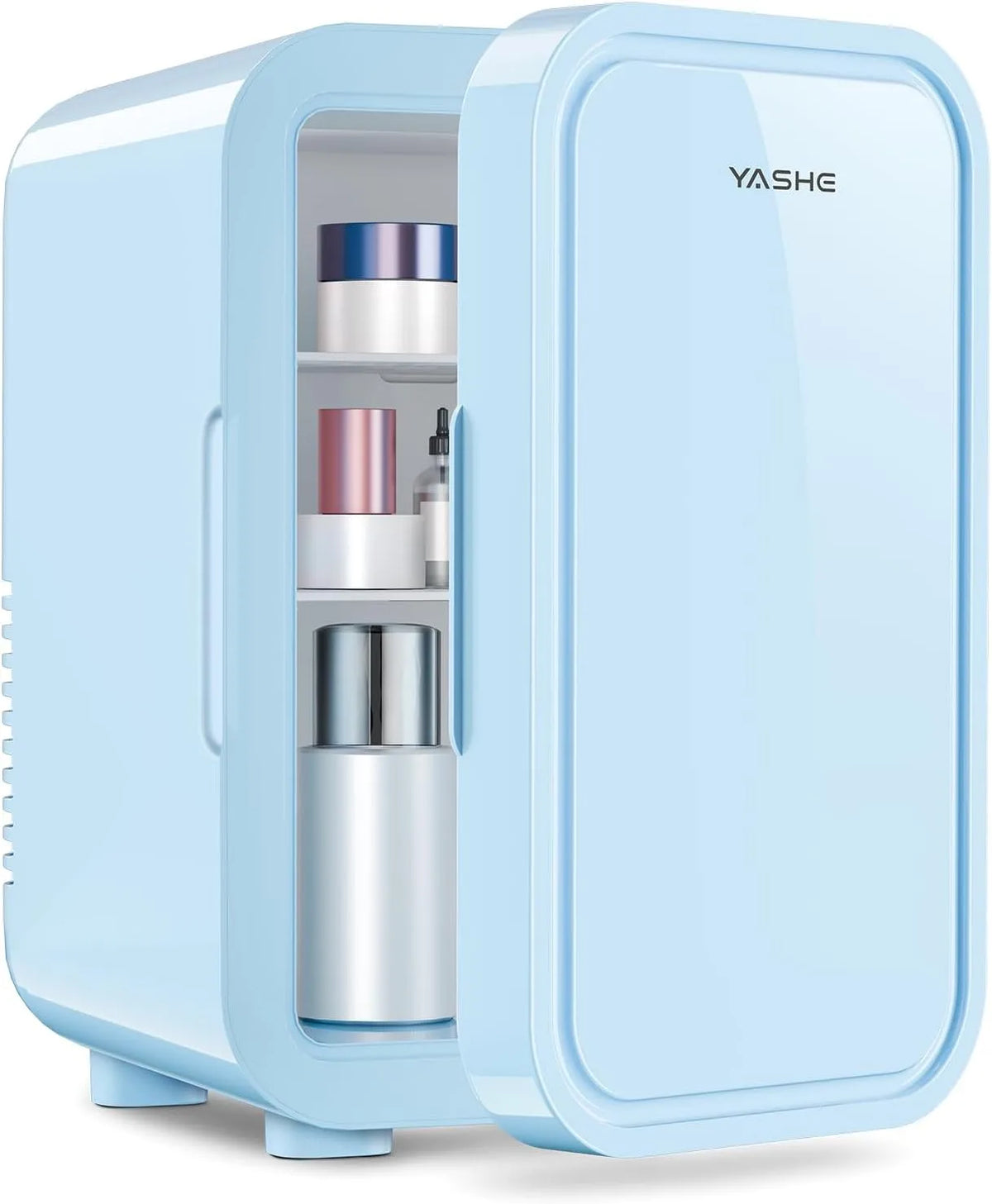 Réfrigérateur litres, 6 L, 240 V, portable, bleu, DC, YASHE Mini réfrigérateur, soins de la peau, boissons, bureau, dortoir et voiture