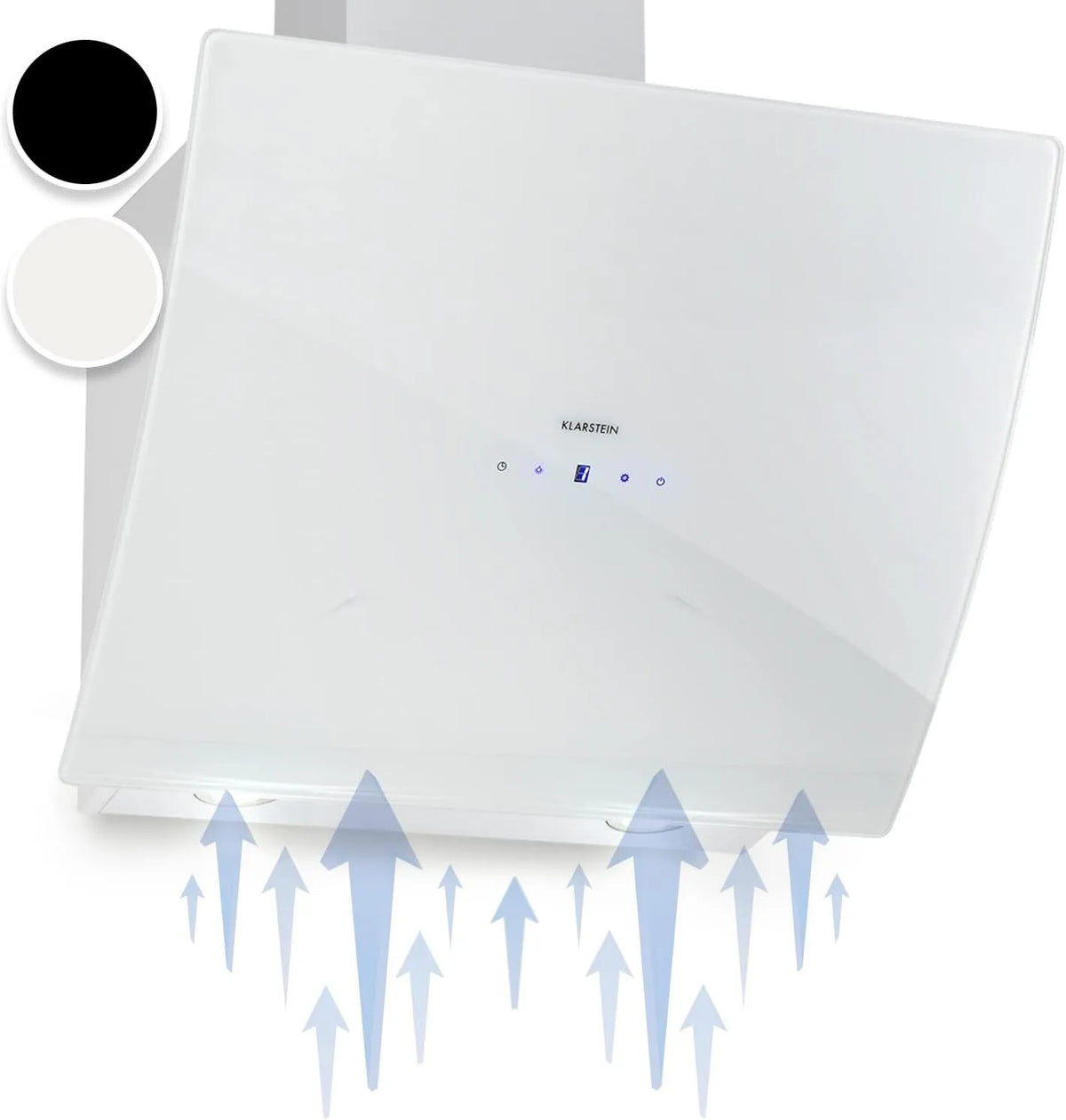 Klarstein Hotte aspirante, 60cm, 641 m3/h, hotte de cuisine, inclinée, tactile, silencieux, Débit d'Air Puissant 641m3, LED, Filtre de Hotte en